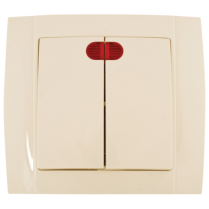 Intrerupator dublu cu led 10A CremHAKAN